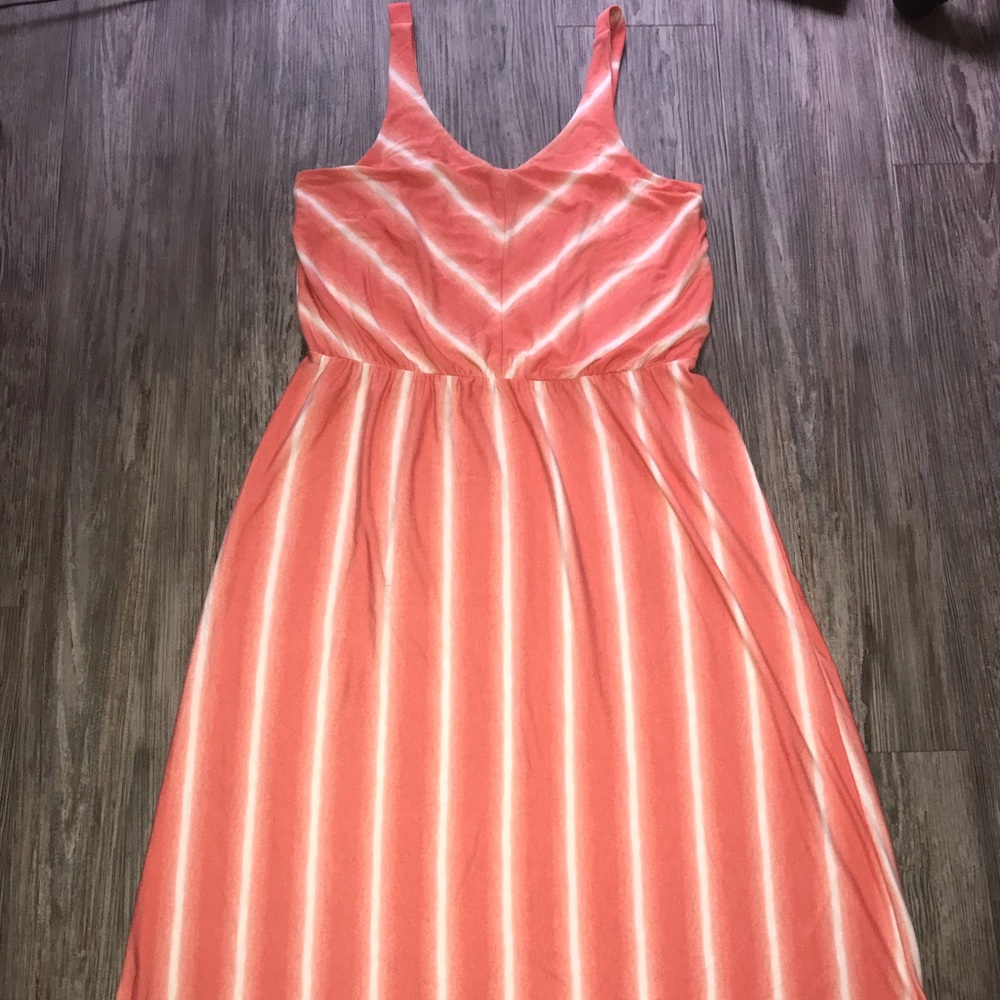 Beautiful coral striped color dress!